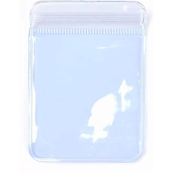 100 pc Rectangle PVC Resealable Packaging Bags Self Seal Bag Light Blue 6x4cm Unilateral Thickness: 4.5 Mil(0.115mm)