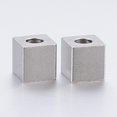 thumbnail image 1 of 100 pc Tarnish Resistant 304 Stainless Steel Beads Cube Stainless Steel Color 6x6x6mm Hole: 3mm, 1 of 2