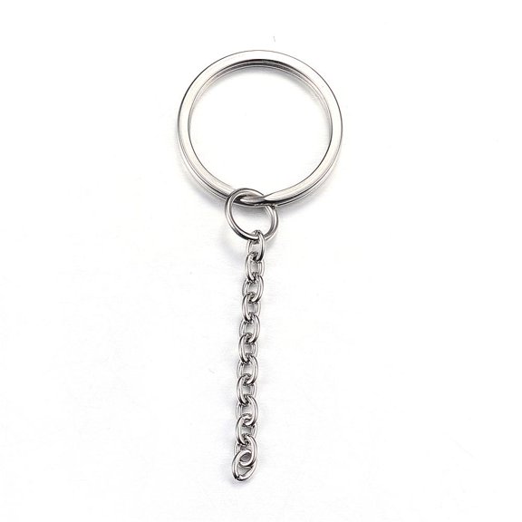 100 pc Tarnish Resistant 304 Stainless Steel Split Key Rings Keychain Clasp Findings