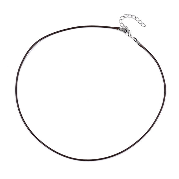 100 pc Waxed Cotton Cord Necklace Making with Alloy Lobster Claw Clasps and Iron End Chains Platinum Coffee 17.12 inch(43.5cm) 1.5mm
