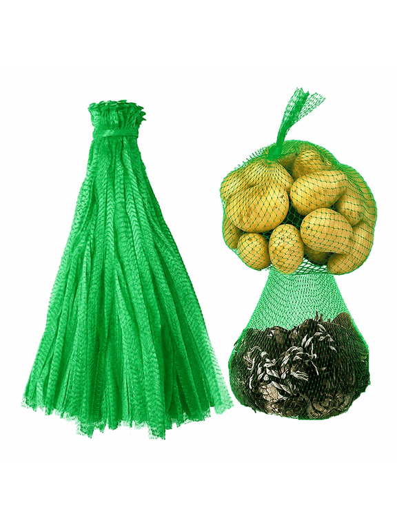 100 pcs 24 inch reusable mesh produce bags, seafood boil bags for crabs clams crawfish potatoes onions fruits peanuts bags for grocery shopping storage fruit seafood toys and garden produce