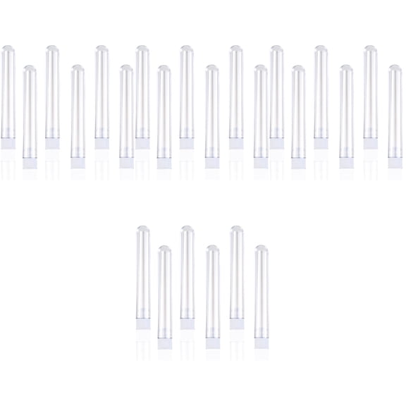100 Pack 5ml Clear Plastic Sample Test Tubes Caps for Laboratory, Science, and Use