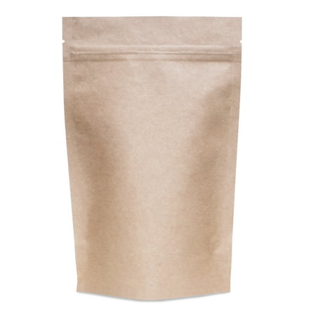 100 pcs 6"x9.5" Kraft Aluminum Foil Resealable Stand Up Bags Heat Seal Zipper Lock Reusable Storage Pouches for Zip Food Storage Lock Packaging with Tear Notches