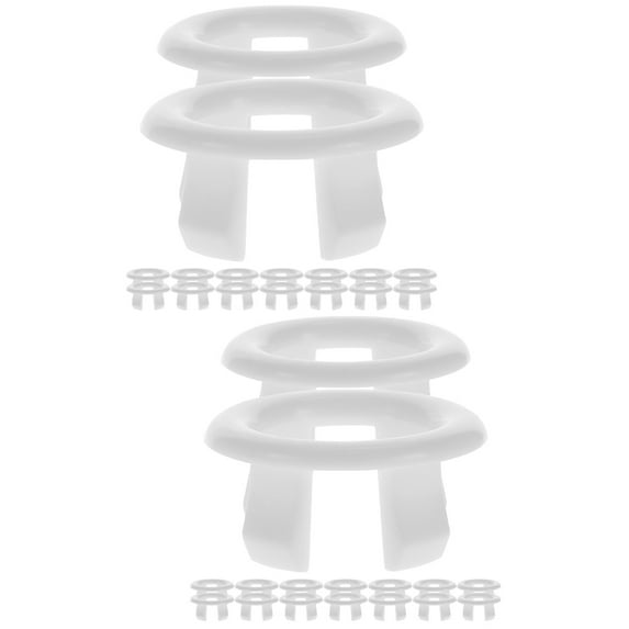 CIMAXIC White Plastic Sink Overflow Cap for Wash Basin Easy to Install 100Pcs