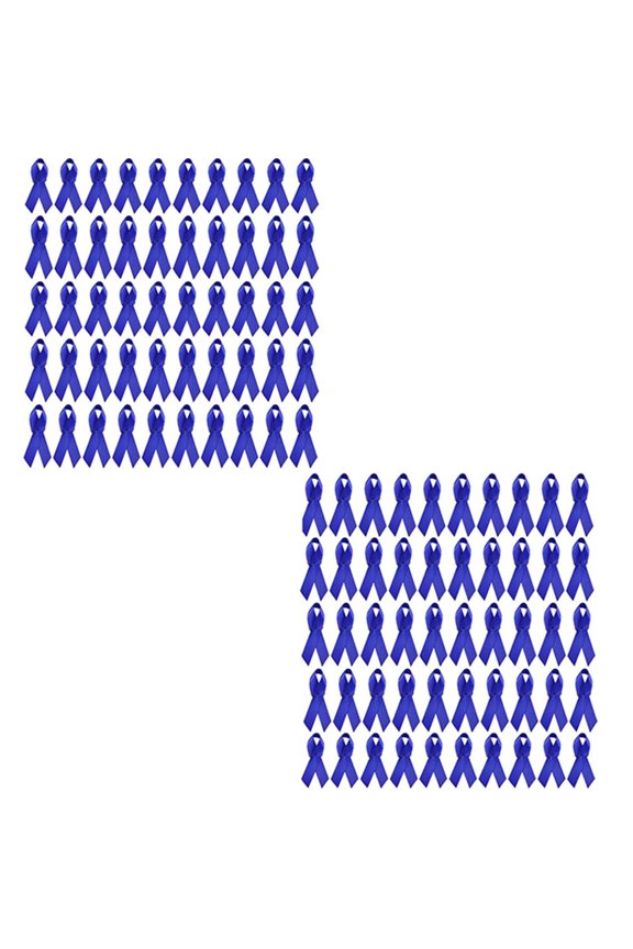 100 pcs Cancer_Pins - Bulk Pink Ribbon_Pins for Cancer Awareness - for Support Groups, Events, Promotional Gift-Giving and Fundraising,Blue