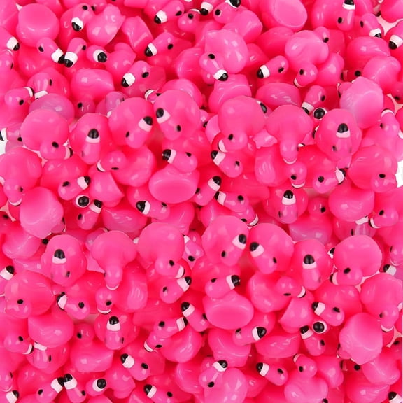 100 pcs Bulk Mini Resin Flamingo Figurines, Cute Pink Tiny Animal Ornaments, 0.55×0.47 Inch Micro Landscape Decor for Garden Lawn Dollhouse DIY Craft Party Home Decoration Gifts