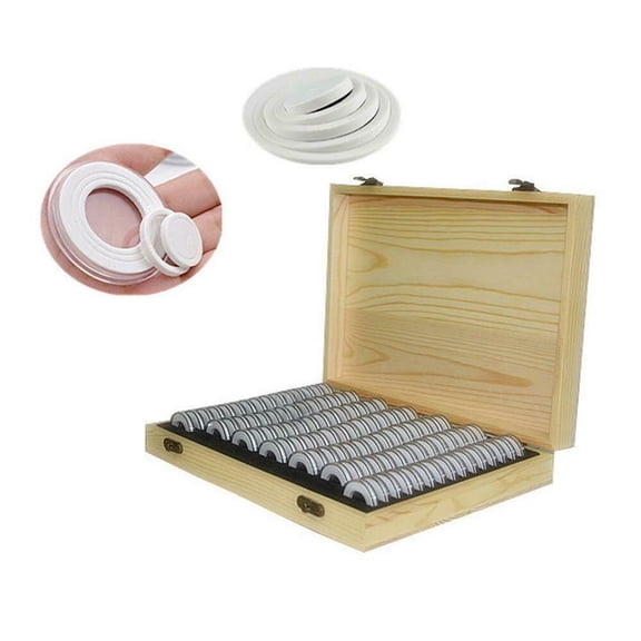 100 pcs Coin Storage Box Storage Box Protects Wooden Displays