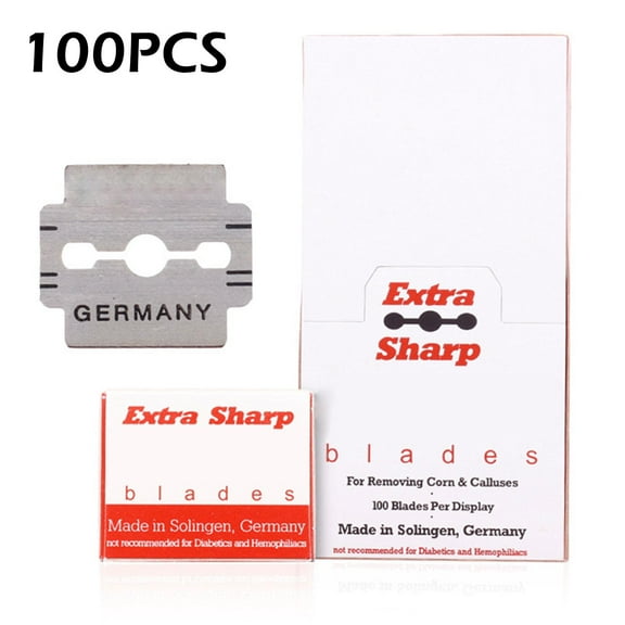 100 pcs Corn Plane Blades Set Pro Callus Rasp Tool Sharp V8 Pedicure Salon M9K7