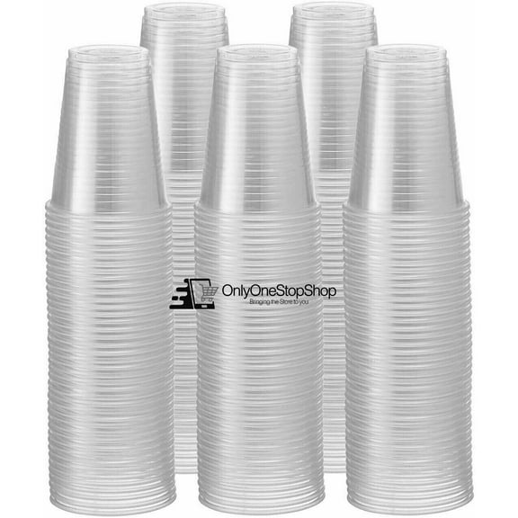 100 pcs Disposable Clear Heavy Plastic Cups 7 Oz Brand New