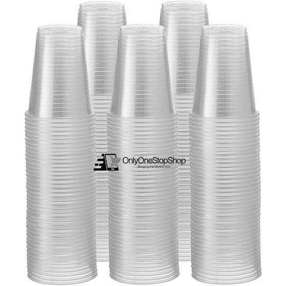 100 pcs Disposable Clear Heavy Plastic Cups 7 Oz Brand New