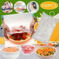 thumbnail image 1 of 100 pcs Disposable Plastic Food Cover Bags, Stretchable Bowl Covers for Kitchen Leftovers, Household Fresh-Keeping Wrap for Plates and Containers, Elastic Edge Sealing for Fridge Storage, 1 of 9