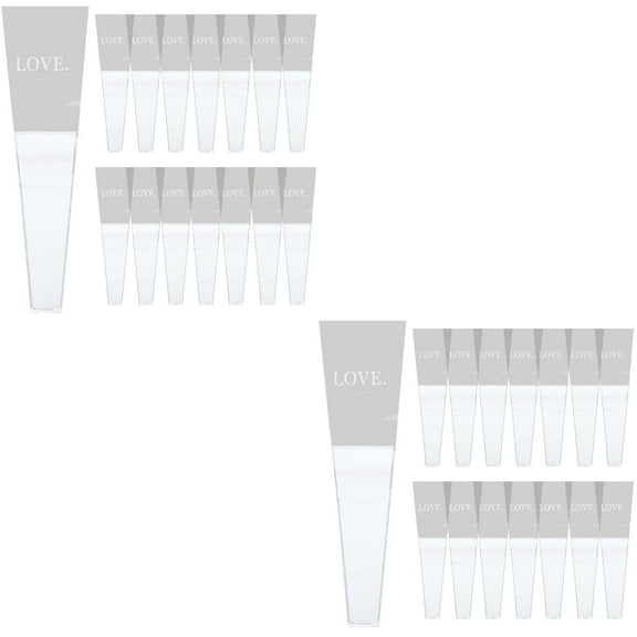 COSMOBETTY Bouquet Wrapping Bag Cellophane Transparent Double Color for Family 100Pcs 17.5x4.7in