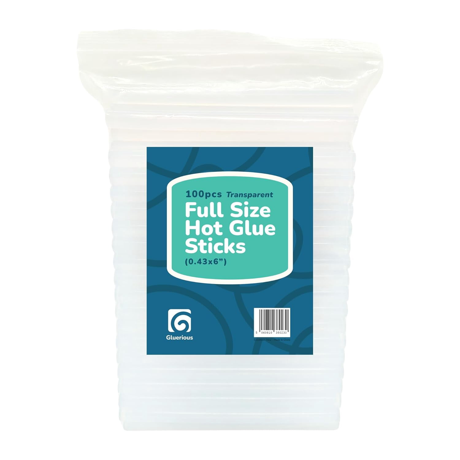 100 pcs Full Size Hot Glue Sticks for Large Glue Gun, 0.43x6 inches Large Glue Sticks, Bulk-Pack for Arts Crafts DIY Fabric Gluing & More