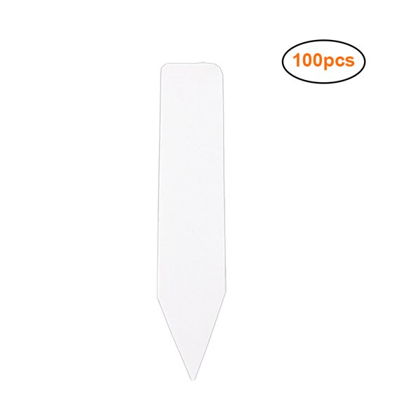 100 pcs Gardening Label Plastic Insert Plant Labels Ground Inserting Signs Tags