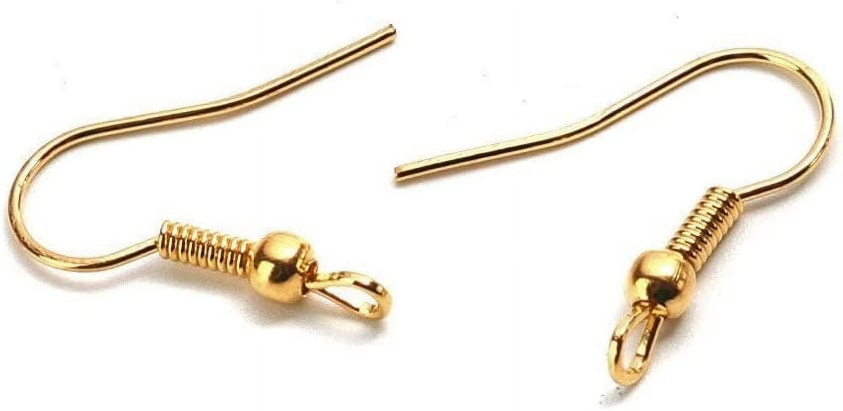 18K Gold Plated Spiral Earring Hooks With Loop, Gold Tone Hook Earrings for  Jewelry Making, Simple Earring Hooks, Ear Wire,earring Component 