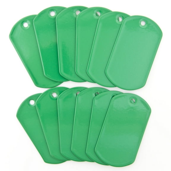 100 pcs Green Color Stainless Steel Military Spec Dog Tags by OnDepot