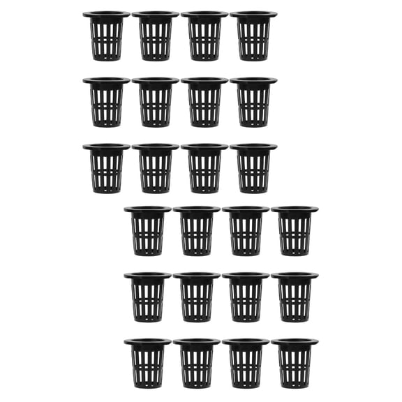 FUEENIRVA Hydroponic Plant Grow Basket, Black Plastic, Durable for Home, Promotes Efficient Growth 100Pcs