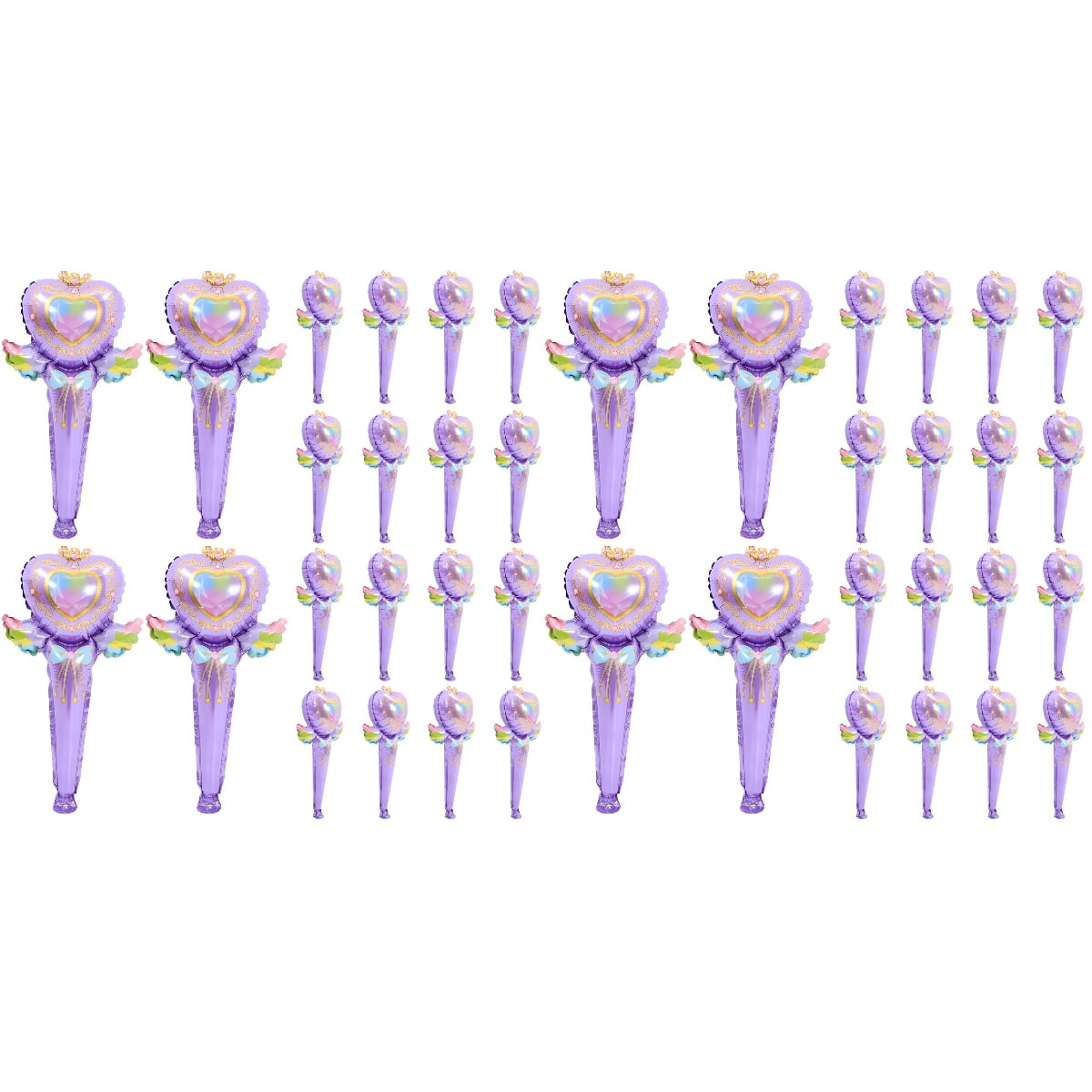 100 pcs Inflatable Balloon Wand Fairy Wand Balloon Handheld Foil Balloons For Birthday Party Event
