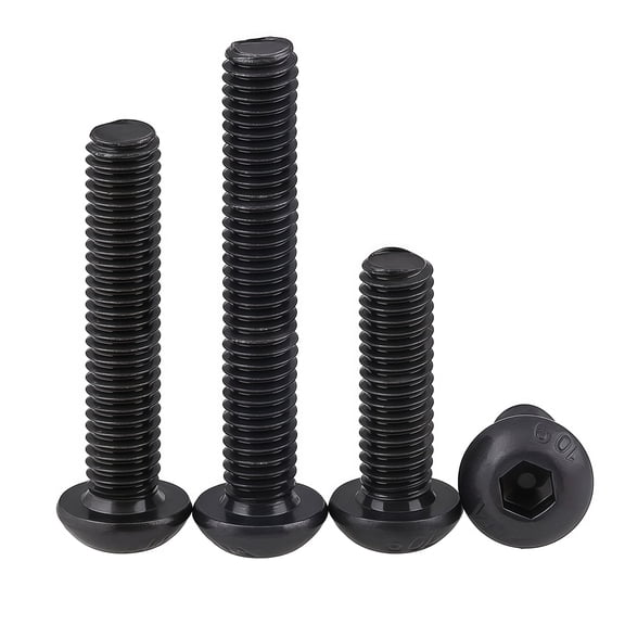 100 pcs M2.5x5 Screws Button Head Socket Cap Screws Allen Hex Drive 10.9 Grade Alloy Steel Hex Socket Drive Fasteners Fully Machine Thread for Road Bicycle Mountain Bike Auto Motorcycle