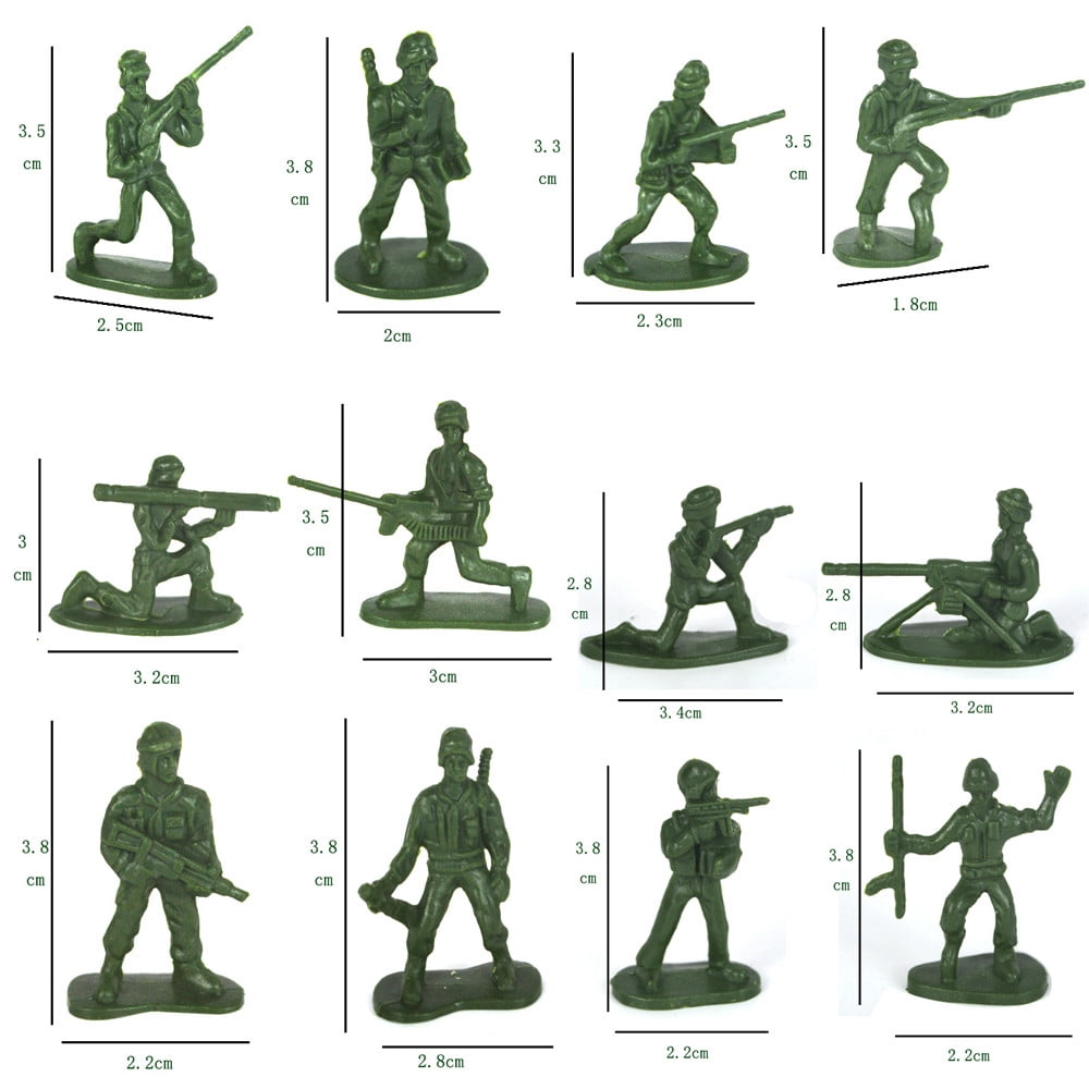 100 Pcs Army Men Action Figures - 2 Inch Green Soldiers Toy Playset
