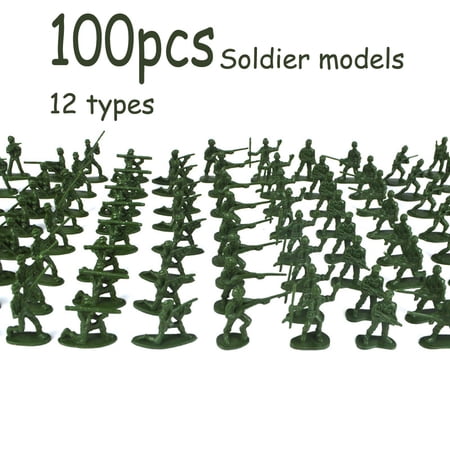 100 pcs Military Playset Toy Soldiers Men 3.8cm Figures