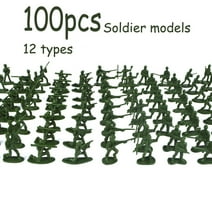 100 pcs Military Playset Plastic Toy Soldiers Men 3.8cm Figures