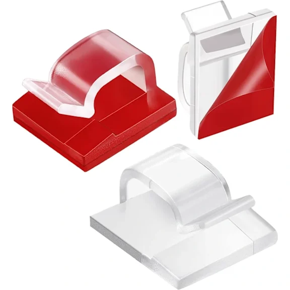 100 pcs Mini outdoor cable clamps with adhesive tape