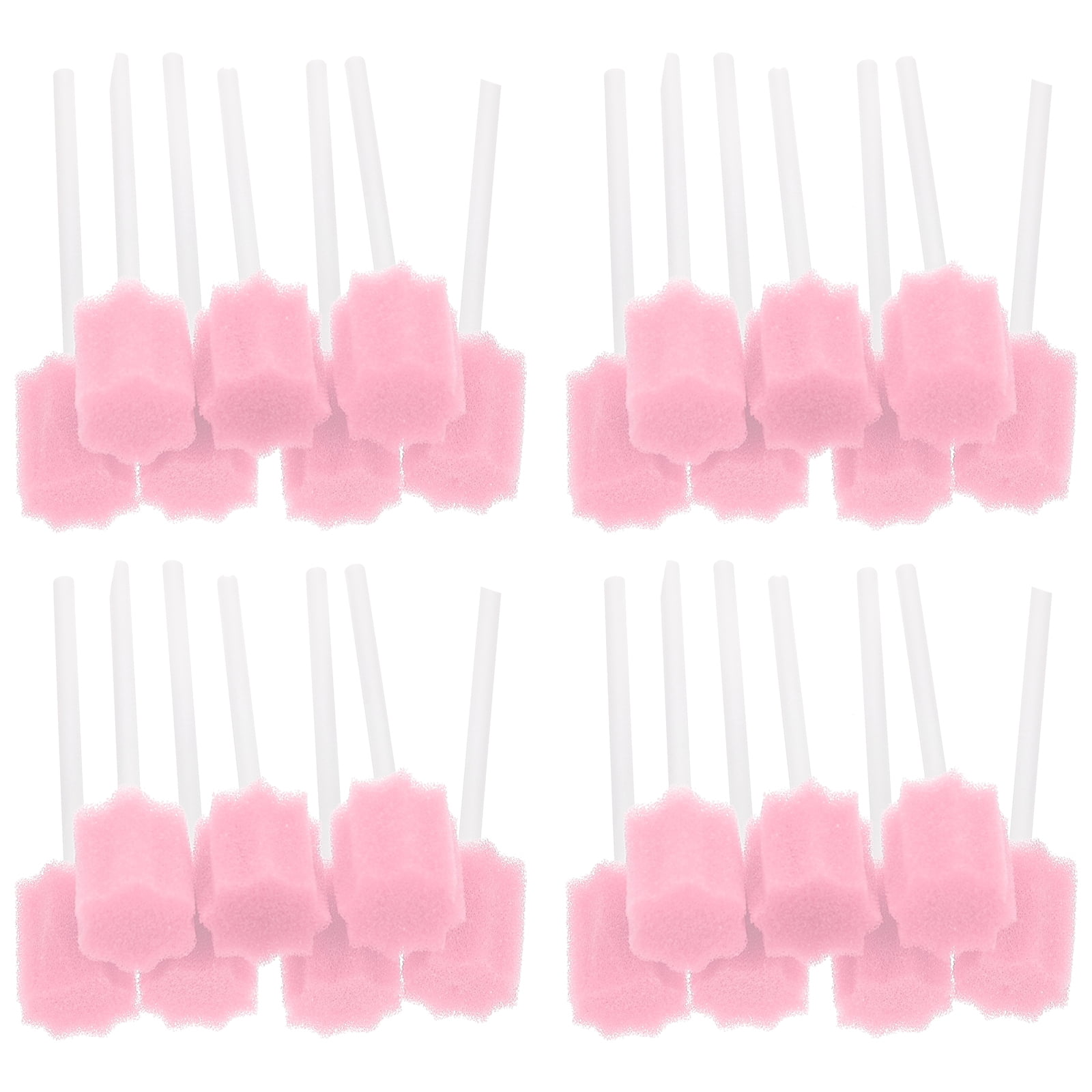 100 pcs One Time Use Oral Care Sponge Swab Tooth Cleaning Mouth Swabs for Kids and Adults