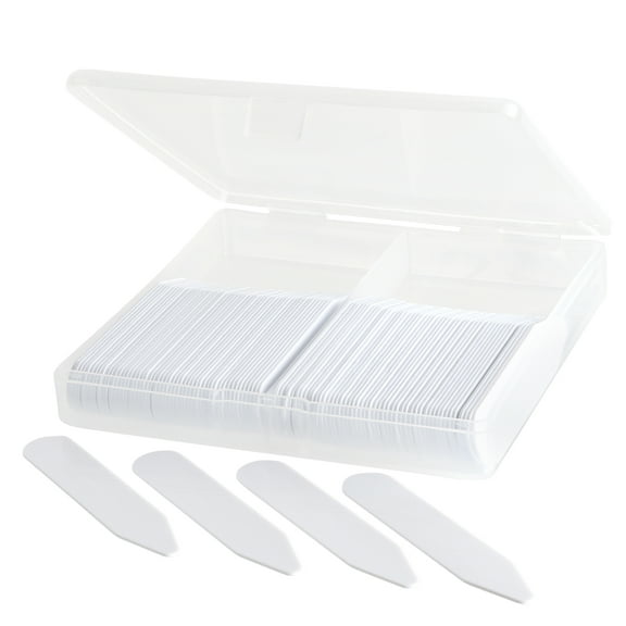 100 (pcs) Thick Plastic Collar Stays for Men Dress Shirts, 2.2 inches in Portable Case