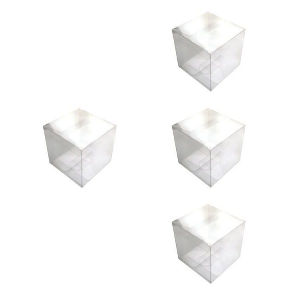 100 pcs Transparent Box Clear Candy Treat Box Gift Packing Box for Wedding, Party and Shower Favors- 4x4x4cm