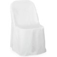 thumbnail image 1 of 100 pcs White Polyester Folding Chair Covers for Wedding, Party,  Banquet - Cloth Slipcovers, 1 of 4