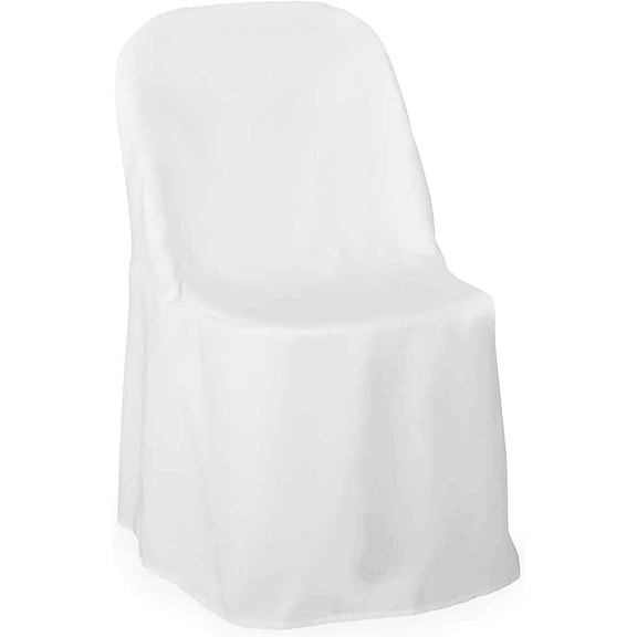100 pcs White Polyester Folding Chair Covers for Wedding, Party,  Banquet - Cloth Slipcovers