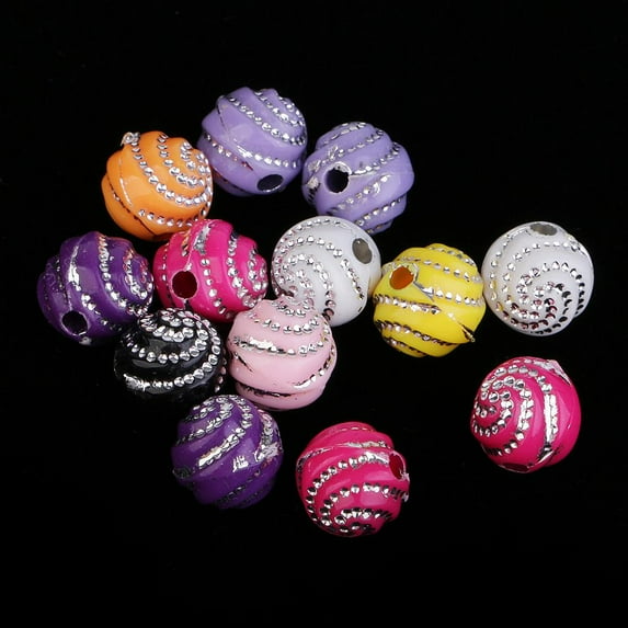 100 pieces assorted color resin beads artificial beads spacer bead decorative