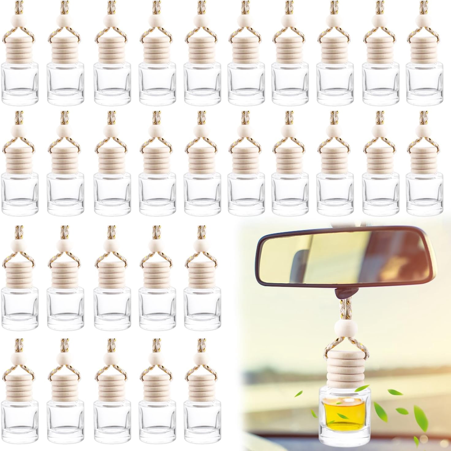 100 pieces car essential oil hanging bottles empty car air freshener ...