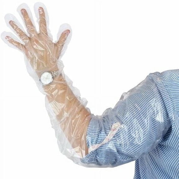 100 pieces long rectangular veterinary insemination gloves with disposable arms complete in plastic