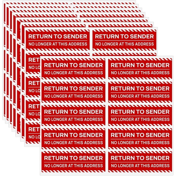 100 pieces return to sender: no one at this address labels, self-adhesive labels return to sender labels suitable for small business envelopes mailboxes postal services boxes mailing (3