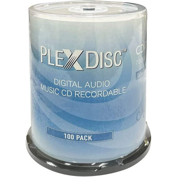 100 pk plexdisc 52x 700 mb digital audio music cd-r disc for reliable audio recording and playback