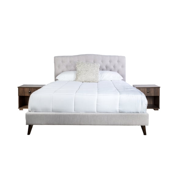 100% polyester - Light gray upholstery - Bedroom comfort - Soft and inviting space