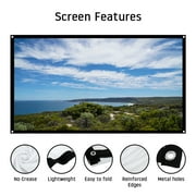 FLZEN Outdoor 100 Projector Screen with Hooks, White