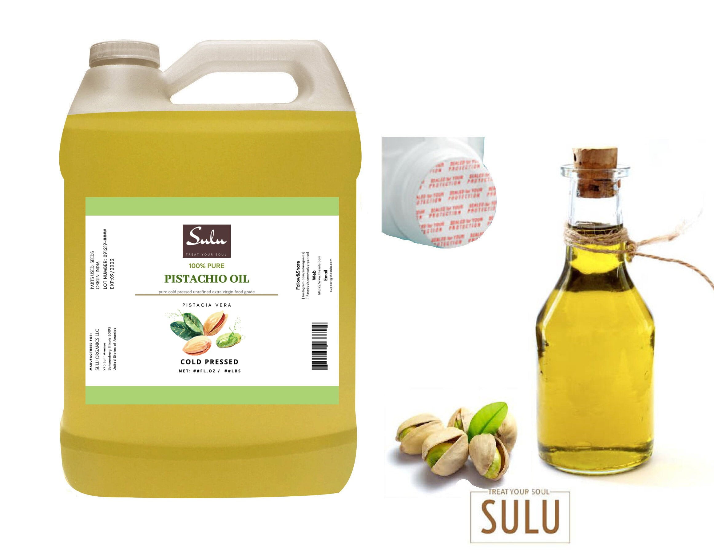 100 pure Unrefined Extra Virgin Pistachio oil from 4 oz up to 1 Gallon