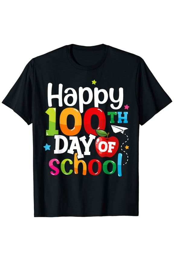 100% pure cotton 100 Days of School Teachers s Girls Boys Happy 100th Day T-Shirt