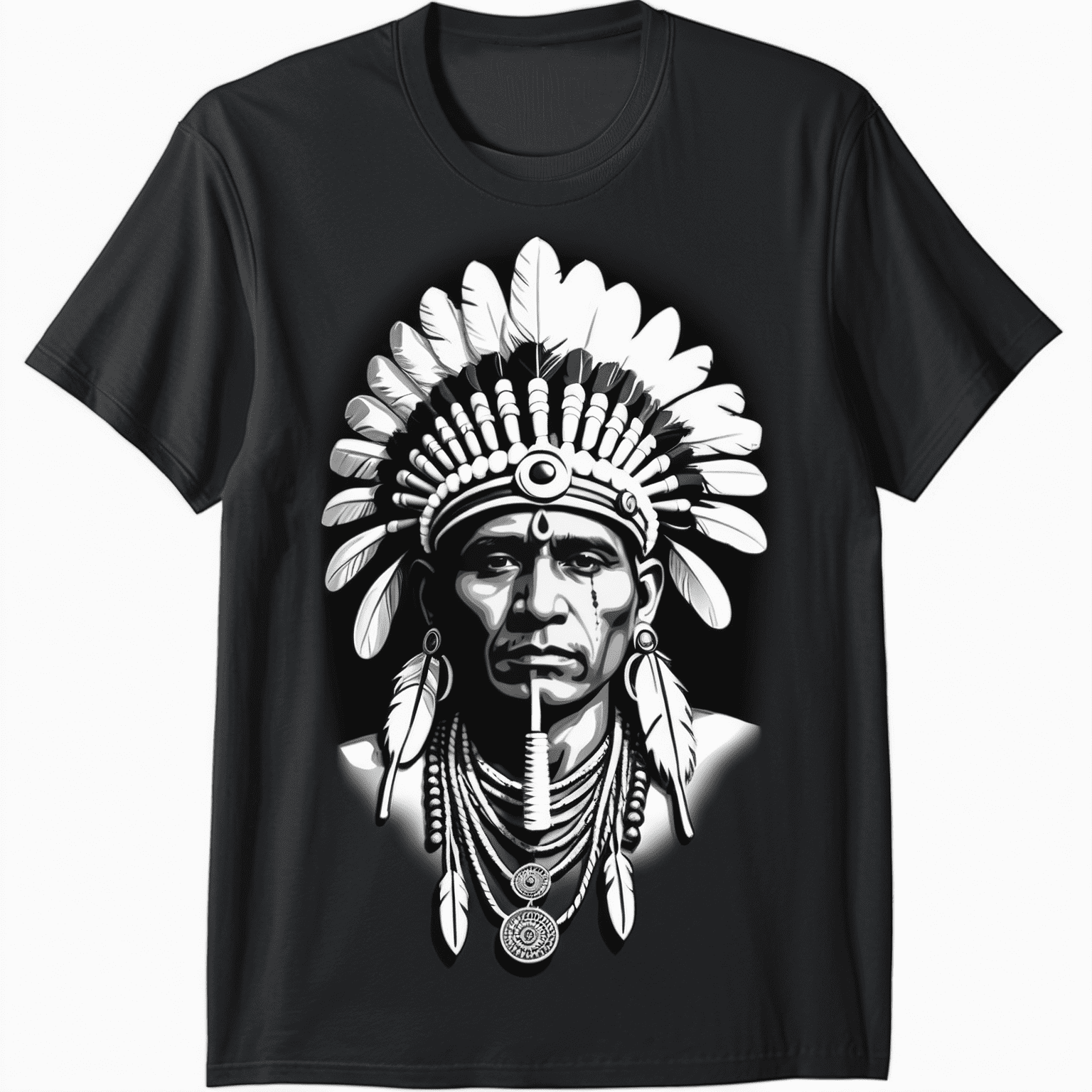 Crew Neck Cotton Printed Tribe White Top