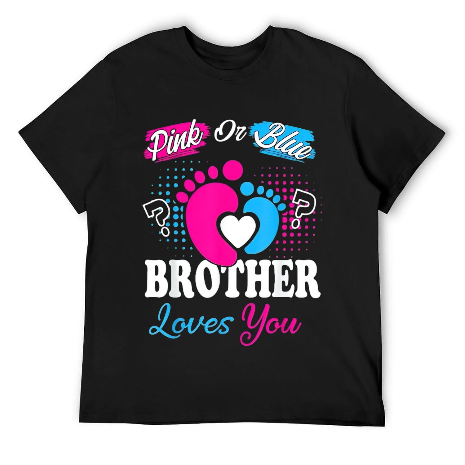 "Pink Or Blue Brother Loves You" Dog Shirt - Black, Large, 100% Cotton For Medium Breeds