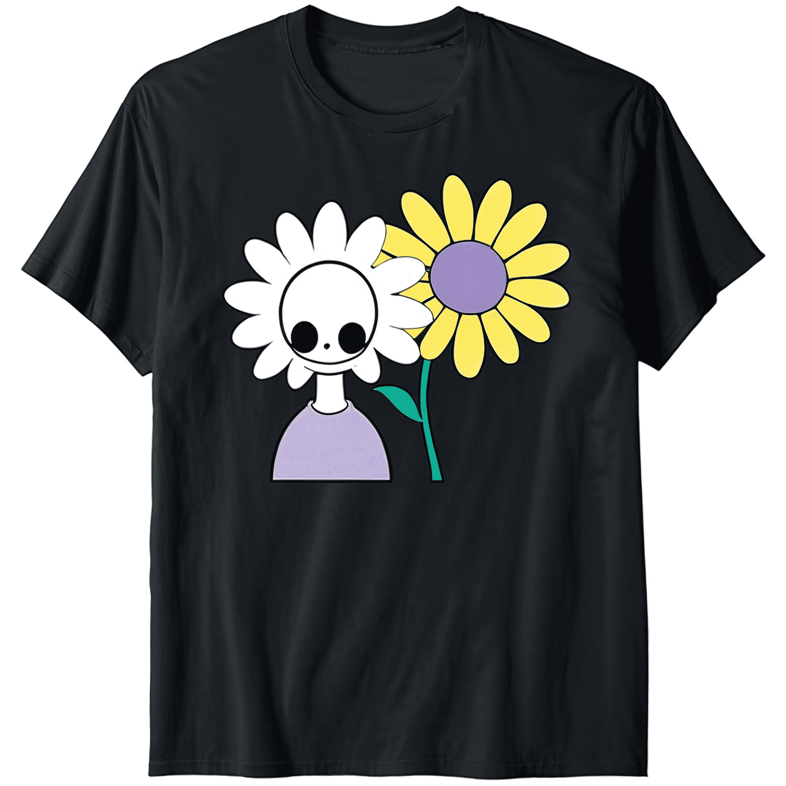 TSHIRT TRIPLE FLOWER_OATMEAL PINK