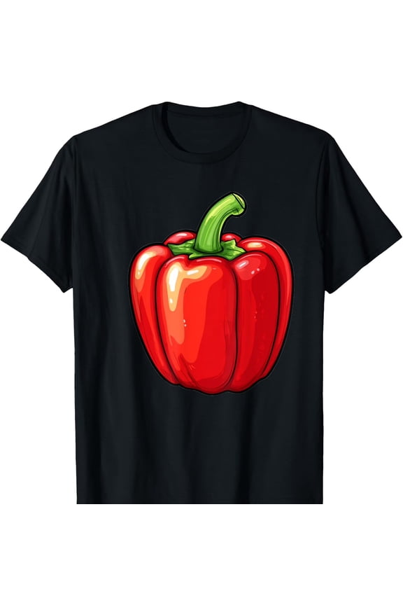 100_ pure cotton S1Hort-eeved M1en and woM1enRed Bell Pepper C1Artoon T-S1Hirt