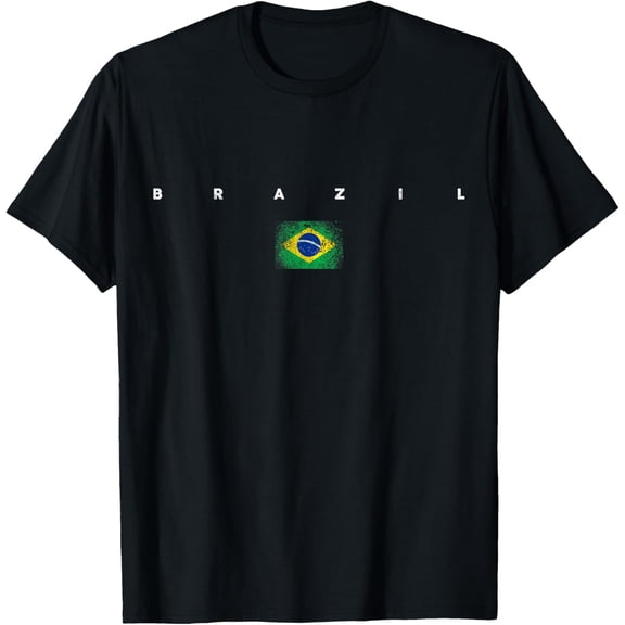 100% pure cotton for both men and womenBrazil Flag Pride Vintage /Retro Soccer Brazilian Football T-Shirt