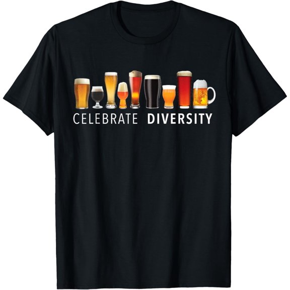 100% pure cotton for both men and womenCelebrate Diversity Craft Beer Drinking T-Shirt T-Shirt