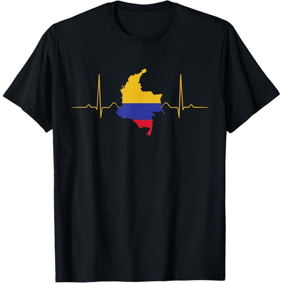 100% pure cotton for both men and womenColombia Heart Colombian Heartbeat Vintage Colombia Map T-Shirt