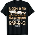 thumbnail image 1 of 100% pure cotton for both men and womenCow Pig Chicken Walk Bar B Q Bbq Barbecue Grilling Men Women T-Shirt, 1 of 6