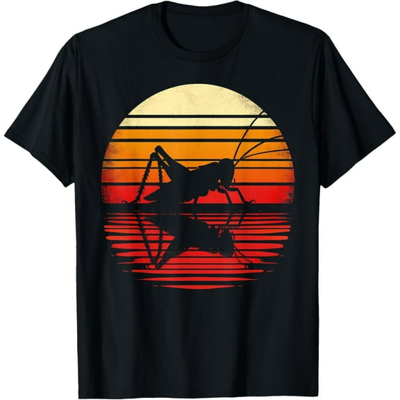 100% pure cotton for both men and womenCricket Sunset Retro Style Safari Vintage 70s Insects T-Shirt